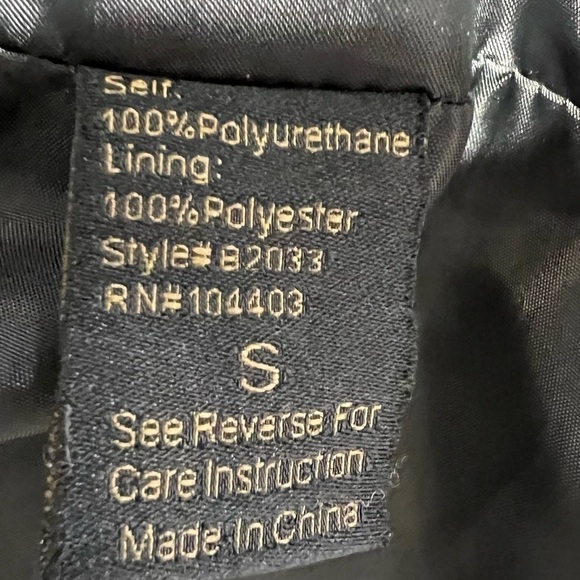 BLU PEPPER Moto Faux Leather Jacket Grey, Size Small - Picture 16 of 16